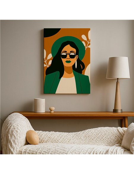 Cuadro Abstracto Mujer 35x50cm Lienzografía Diseño 0251