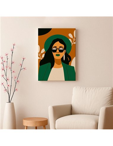 Cuadro Abstracto Mujer 35x50cm Lienzografía Diseño 0251