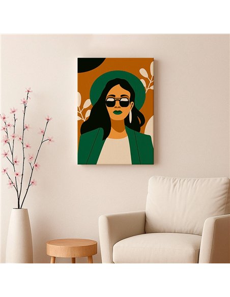 Cuadro Abstracto Mujer 35x50cm Lienzografía Diseño 0251