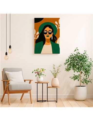 Cuadro Abstracto Mujer 35x50cm Lienzografía Diseño 0251