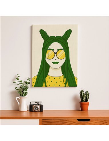 Cuadro Abstracto Mujer 35x50cm Lienzografía Diseño 0253