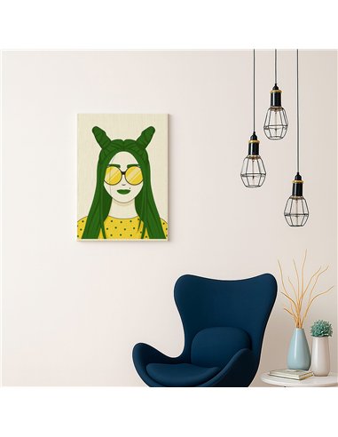 Cuadro Abstracto Mujer 35x50cm Lienzografía Diseño 0253