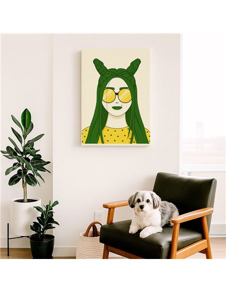 Cuadro Abstracto Mujer 35x50cm Lienzografía Diseño 0253