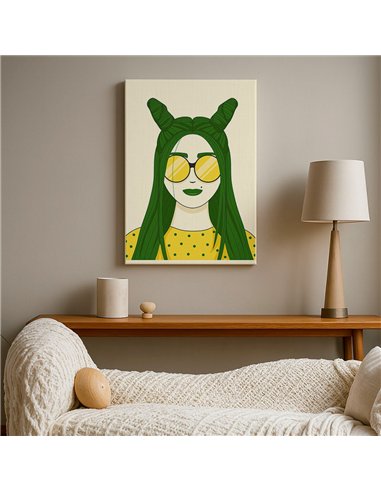 Cuadro Abstracto Mujer 35x50cm Lienzografía Diseño 0253