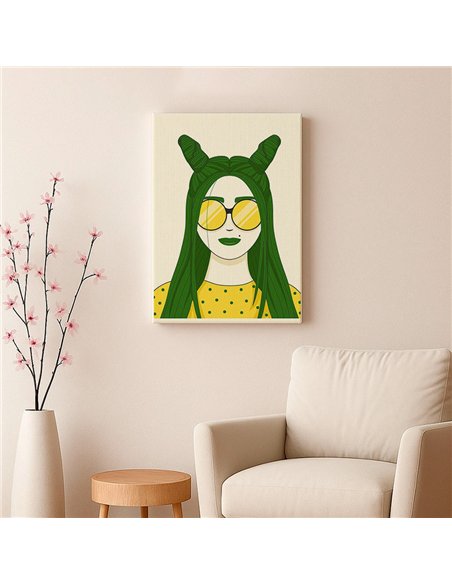 Cuadro Abstracto Mujer 35x50cm Lienzografía Diseño 0253