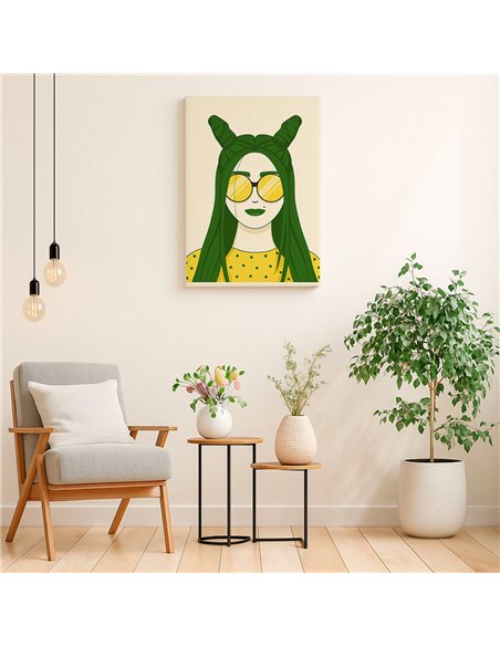 Cuadro Abstracto Mujer 35x50cm Lienzografía Diseño 0253