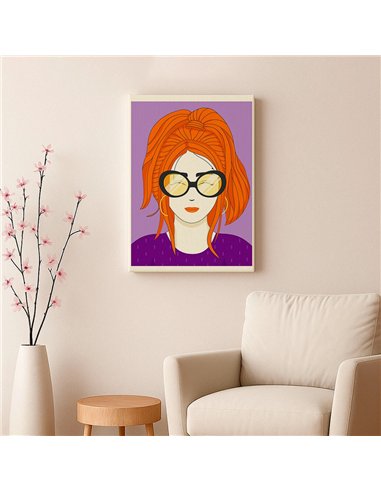 Cuadro Abstracto Mujer 35x50cm Lienzografía Diseño 0254