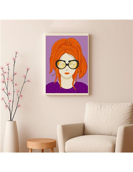 Cuadro Abstracto Mujer 35x50cm Lienzografía Diseño 0254