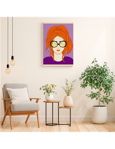 Cuadro Abstracto Mujer 35x50cm Lienzografía Diseño 0254