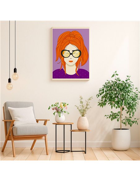 Cuadro Abstracto Mujer 35x50cm Lienzografía Diseño 0254