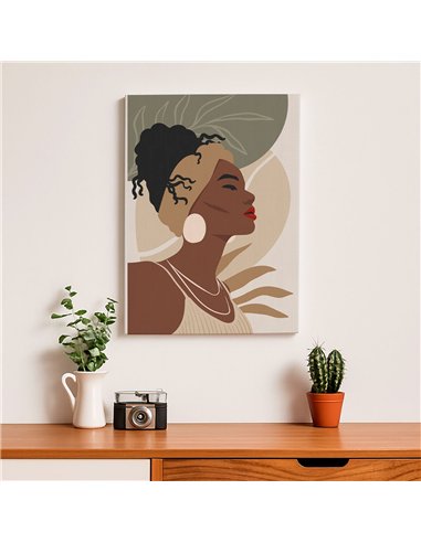 Cuadro Abstracto Mujer 35x50cm Lienzografía Diseño 0255