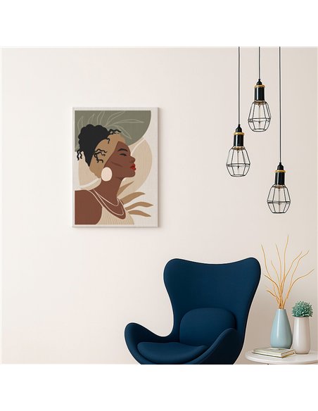 Cuadro Abstracto Mujer 35x50cm Lienzografía Diseño 0255