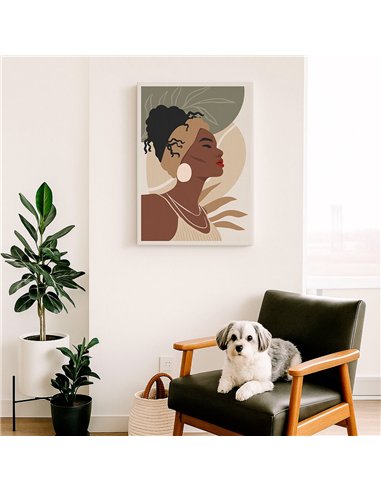 Cuadro Abstracto Mujer 35x50cm Lienzografía Diseño 0255