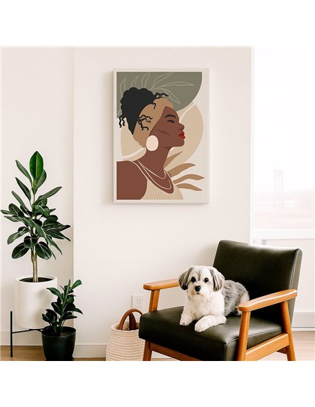 Cuadro Abstracto Mujer 35x50cm Lienzografía Diseño 0255