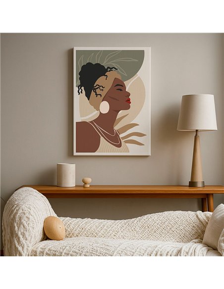 Cuadro Abstracto Mujer 35x50cm Lienzografía Diseño 0255