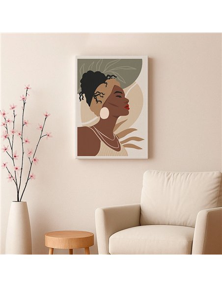 Cuadro Abstracto Mujer 35x50cm Lienzografía Diseño 0255