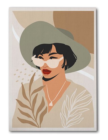 Cuadro Abstracto Mujer 35x50cm Lienzografía Diseño 0257