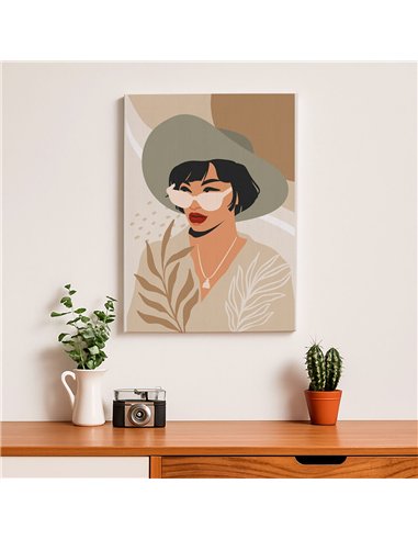 Cuadro Abstracto Mujer 35x50cm Lienzografía Diseño 0257