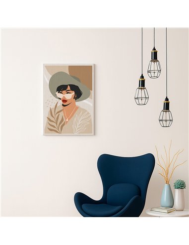 Cuadro Abstracto Mujer 35x50cm Lienzografía Diseño 0257