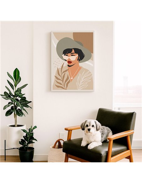 Cuadro Abstracto Mujer 35x50cm Lienzografía Diseño 0257
