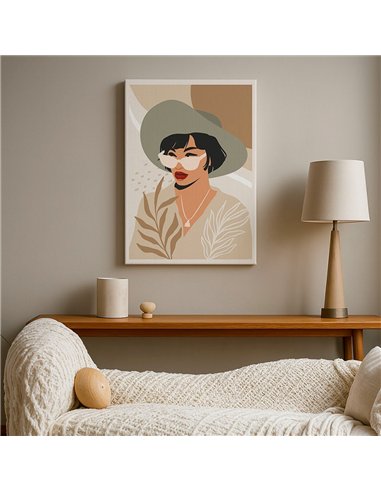 Cuadro Abstracto Mujer 35x50cm Lienzografía Diseño 0257