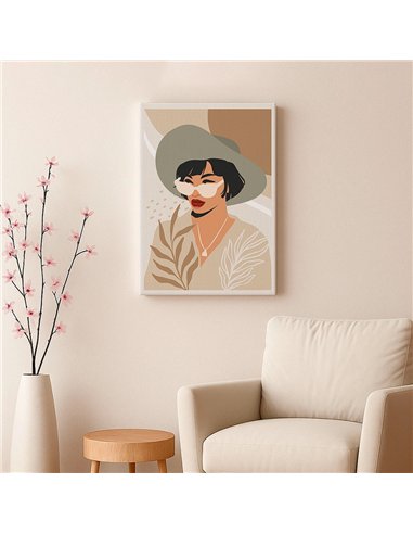 Cuadro Abstracto Mujer 35x50cm Lienzografía Diseño 0257
