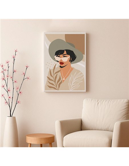 Cuadro Abstracto Mujer 35x50cm Lienzografía Diseño 0257