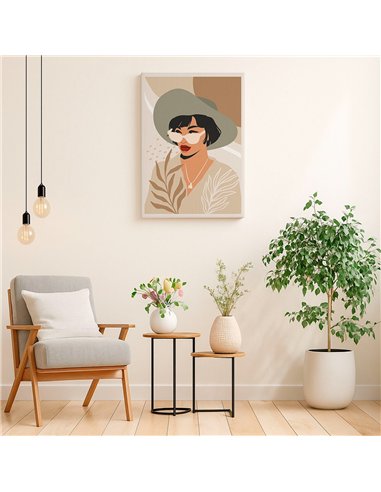 Cuadro Abstracto Mujer 35x50cm Lienzografía Diseño 0257