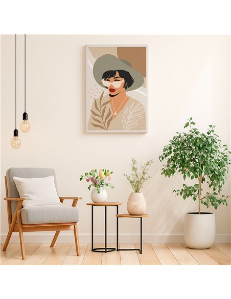 Cuadro Abstracto Mujer 35x50cm Lienzografía Diseño 0257