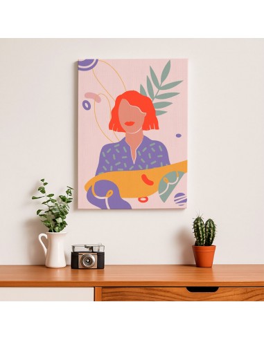 Cuadro Abstracto Mujer 35x50cm Lienzografía Diseño 0259