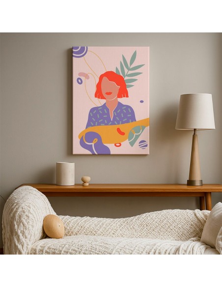 Cuadro Abstracto Mujer 35x50cm Lienzografía Diseño 0259