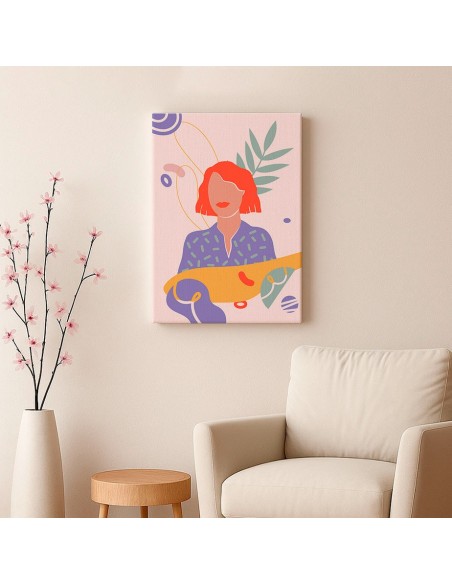 Cuadro Abstracto Mujer 35x50cm Lienzografía Diseño 0259