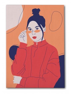 Cuadro Abstracto Mujer 35x50cm Lienzografía Diseño 0262