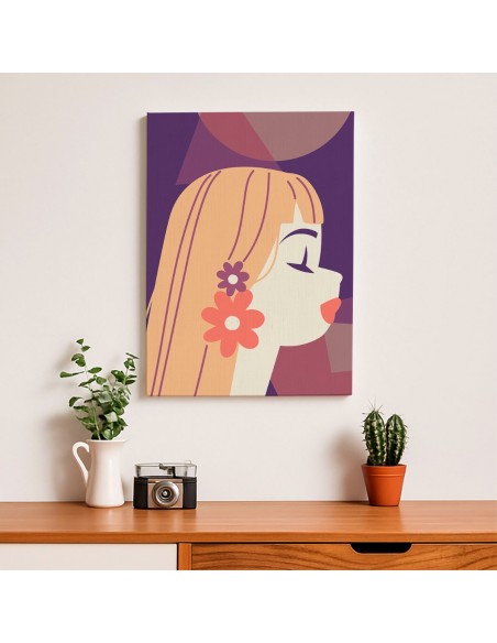 Cuadro Abstracto Mujer 35x50cm Lienzografía Diseño 0265