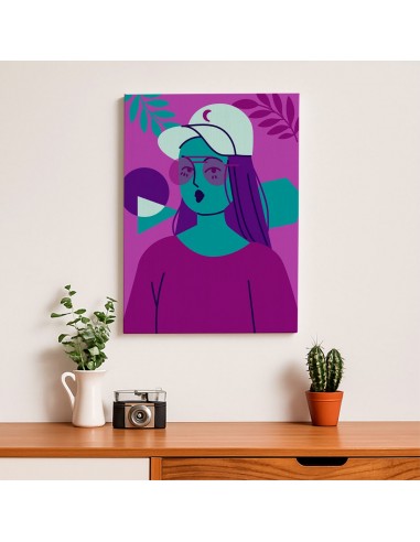 Cuadro Abstracto Mujer 35x50cm Lienzografía Diseño 0266