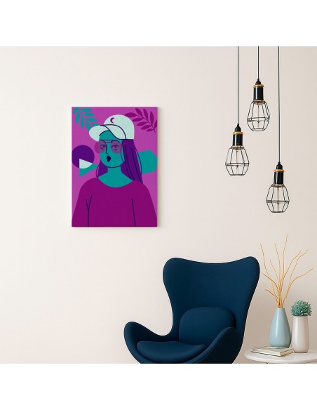 Cuadro Abstracto Mujer 35x50cm Lienzografía Diseño 0266