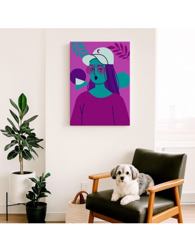 Cuadro Abstracto Mujer 35x50cm Lienzografía Diseño 0266