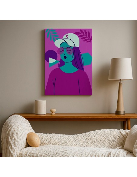 Cuadro Abstracto Mujer 35x50cm Lienzografía Diseño 0266