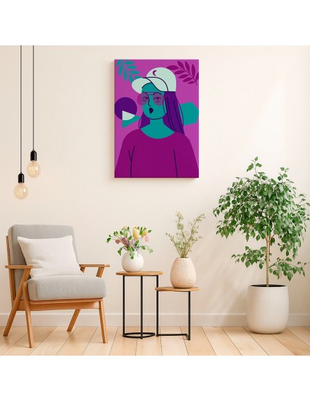 Cuadro Abstracto Mujer 35x50cm Lienzografía Diseño 0266