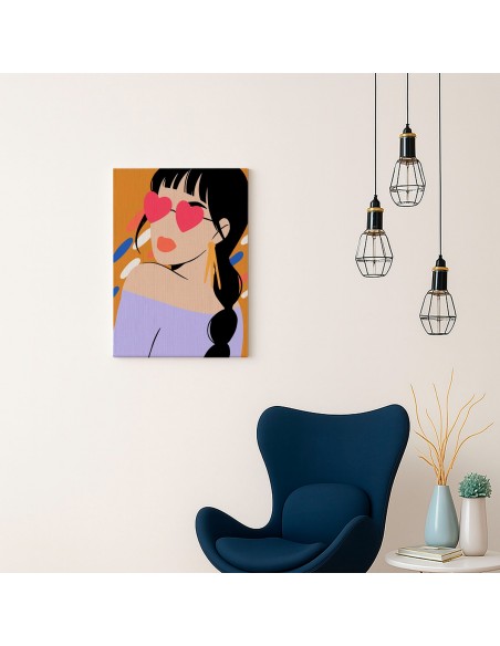 Cuadro Abstracto Mujer 35x50cm Lienzografía Diseño 0267