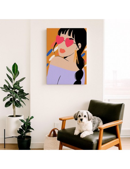 Cuadro Abstracto Mujer 35x50cm Lienzografía Diseño 0267