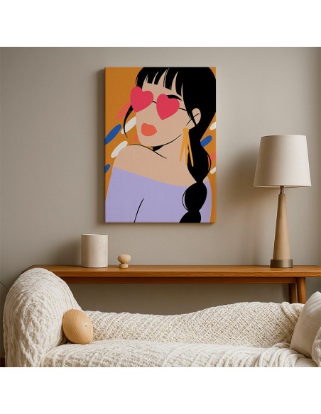 Cuadro Abstracto Mujer 35x50cm Lienzografía Diseño 0267