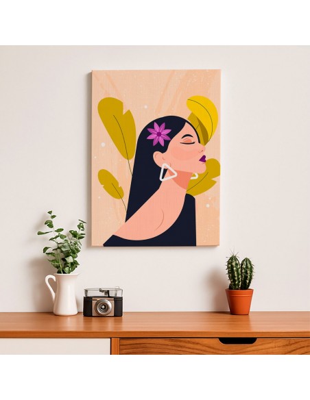 Cuadro Abstracto Mujer 35x50cm Lienzografía Diseño 0270