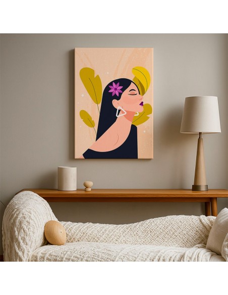 Cuadro Abstracto Mujer 35x50cm Lienzografía Diseño 0270