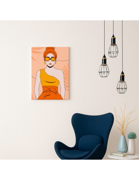 Cuadro Abstracto Mujer 35x50cm Lienzografía Diseño 0271
