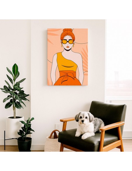 Cuadro Abstracto Mujer 35x50cm Lienzografía Diseño 0271