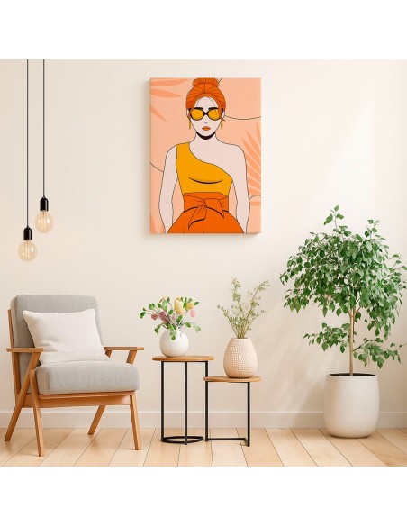 Cuadro Abstracto Mujer 35x50cm Lienzografía Diseño 0271