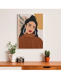 Cuadro Abstracto Mujer 35x50cm Lienzografía Diseño 0274 2