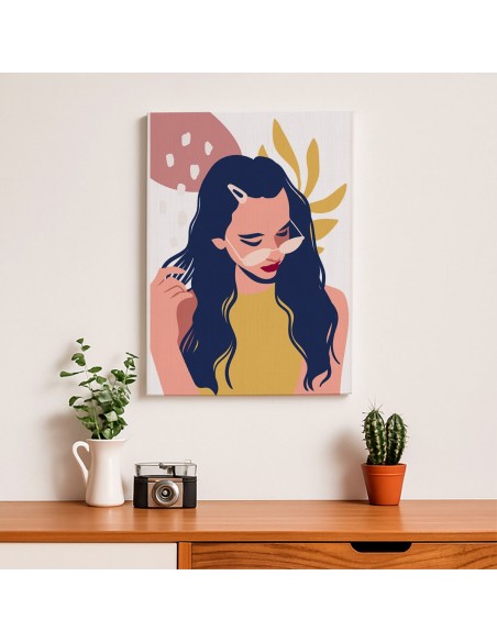 Cuadro Abstracto Mujer 35x50cm Lienzografía Diseño 0275