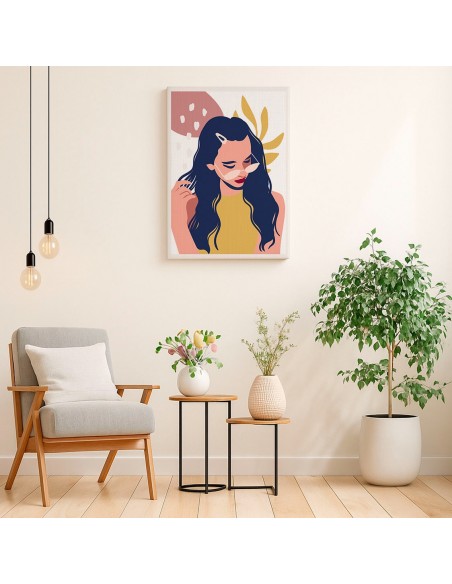 Cuadro Abstracto Mujer 35x50cm Lienzografía Diseño 0275